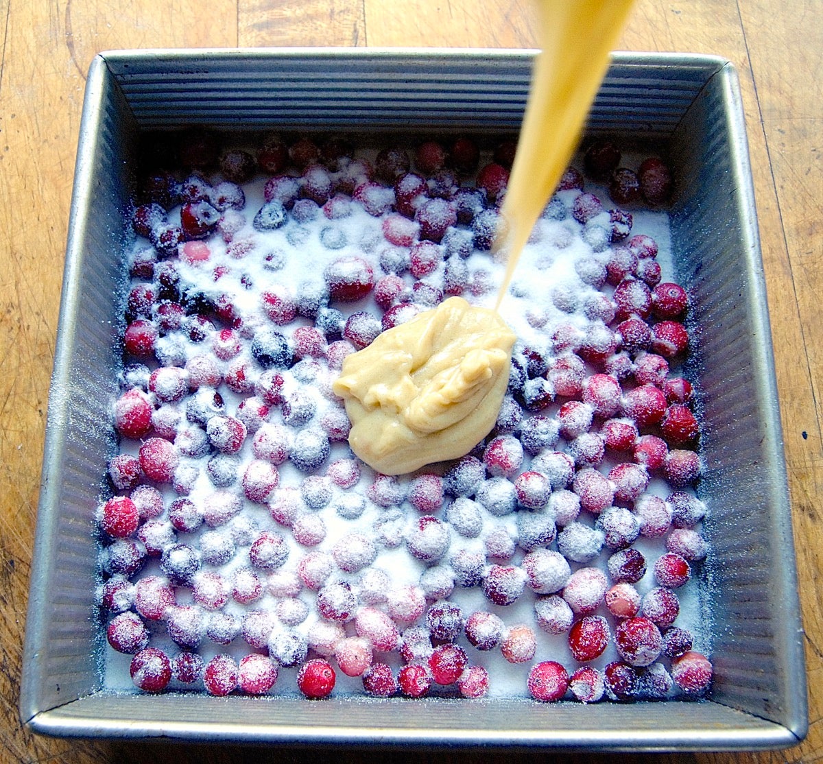 Farm to Table Harvest Apple Cranberry Cake via @kingarthurflour