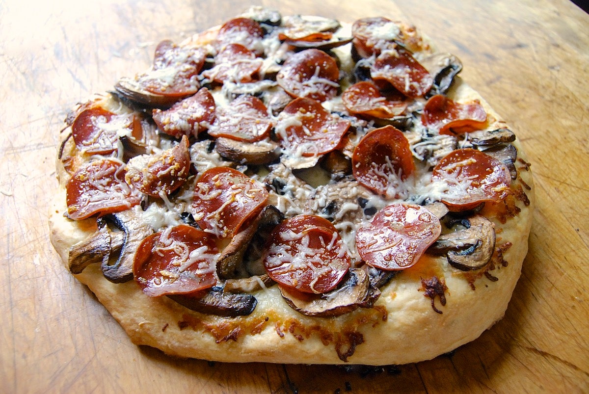 Turn no-knead bread dough into pizza crust via @kingarthurflour