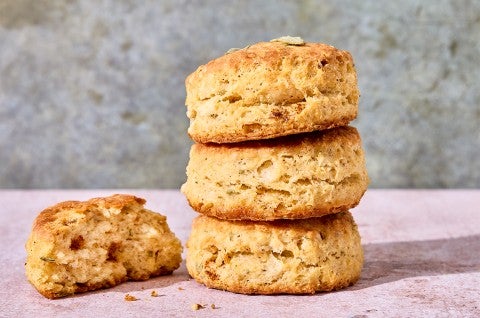 A stack of Brown Butter Sage Biscuits - select to zoom