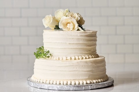 Two tiered wedding cake