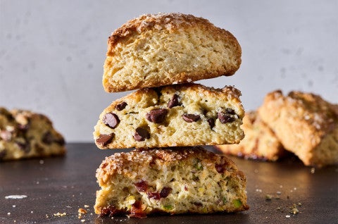 Scones stacked on a counter - select to zoom