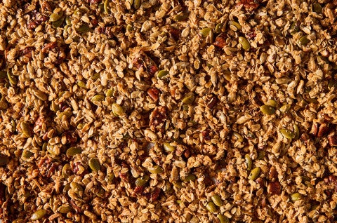 Detailed shot of Sourdough Granola - select to zoom