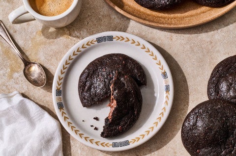Gluten Free Nutella-Stuffed Cookies on a plate - select to zoom