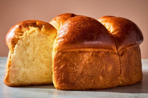 Japanese Milk Bread Rolls seen from the side. - select to zoom