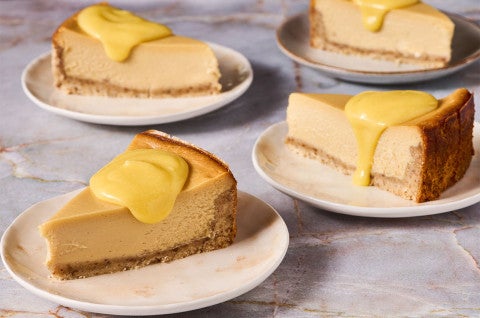 Lemon Curd on top of pie slices - select to zoom
