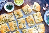 Golden Focaccia Bakealong via @kingarthurflour