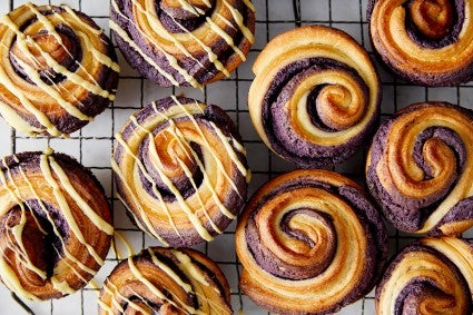 Lemon Brioche Buns with Blueberry Filling