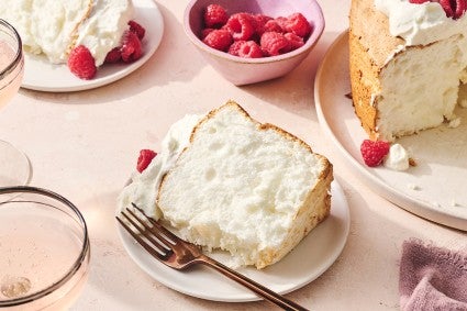 A slice of Gluten-Free Angel Food Cake on a plate