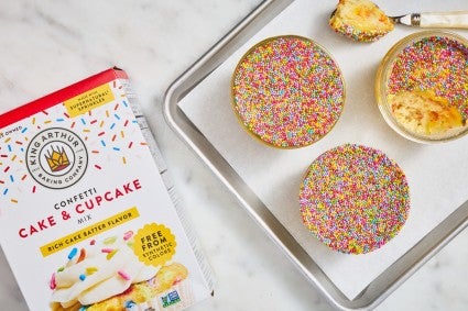 dot cakes with confetti cake mix