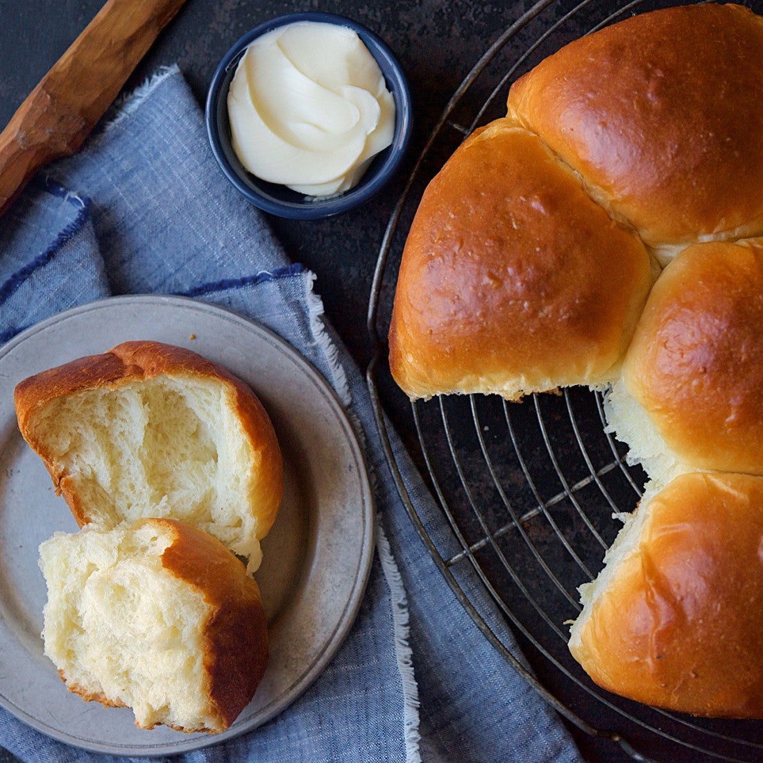 Japanese milk bread rolls